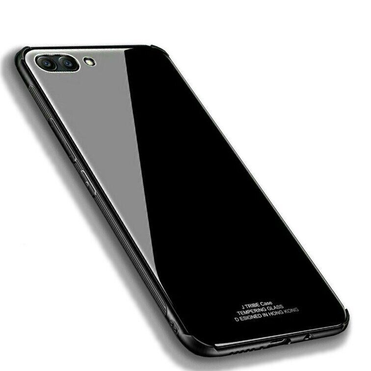 Силіконовий чохол зі скляної кришкою для Huawei Honor 10 - Чорний фото 7
