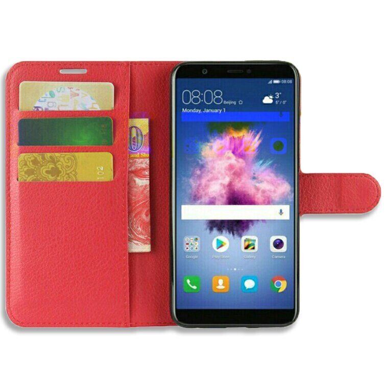 Чехол-Книжка с карманами для карт на Huawei P Smart - Красный фото 2