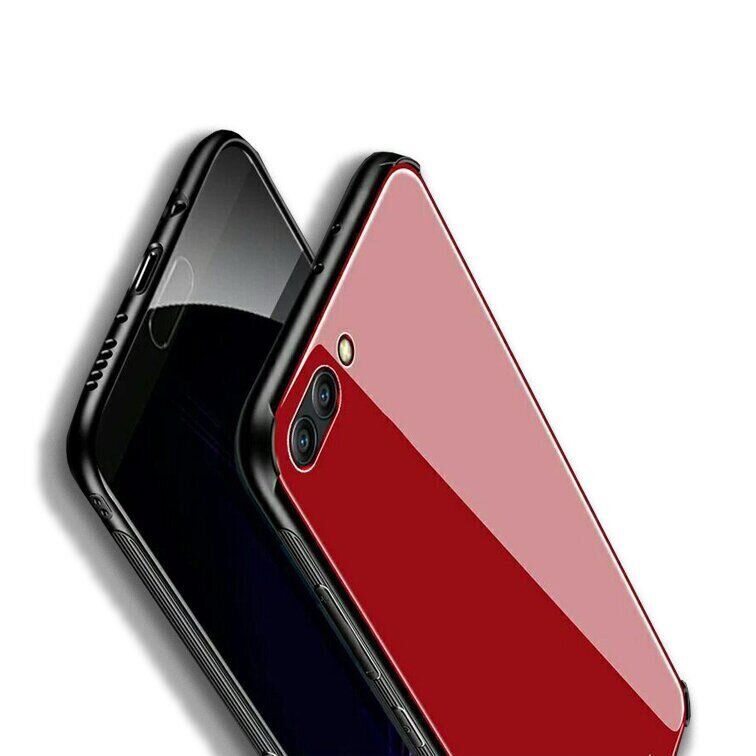 Силіконовий чохол зі скляної кришкою для Huawei Honor 10 - Рожевий фото 6