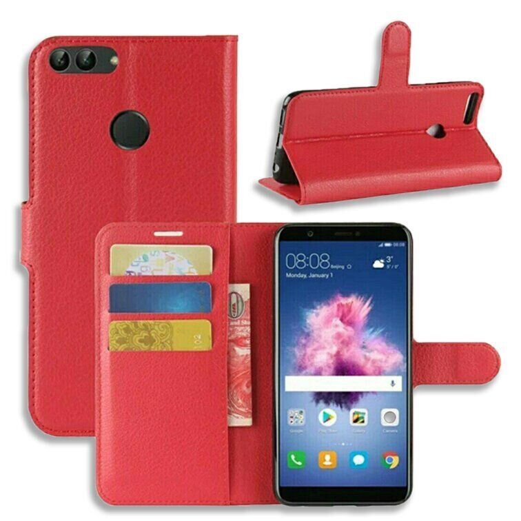 Чохол книжка з кишенями для карт на Huawei P Smart - Червоний фото 1