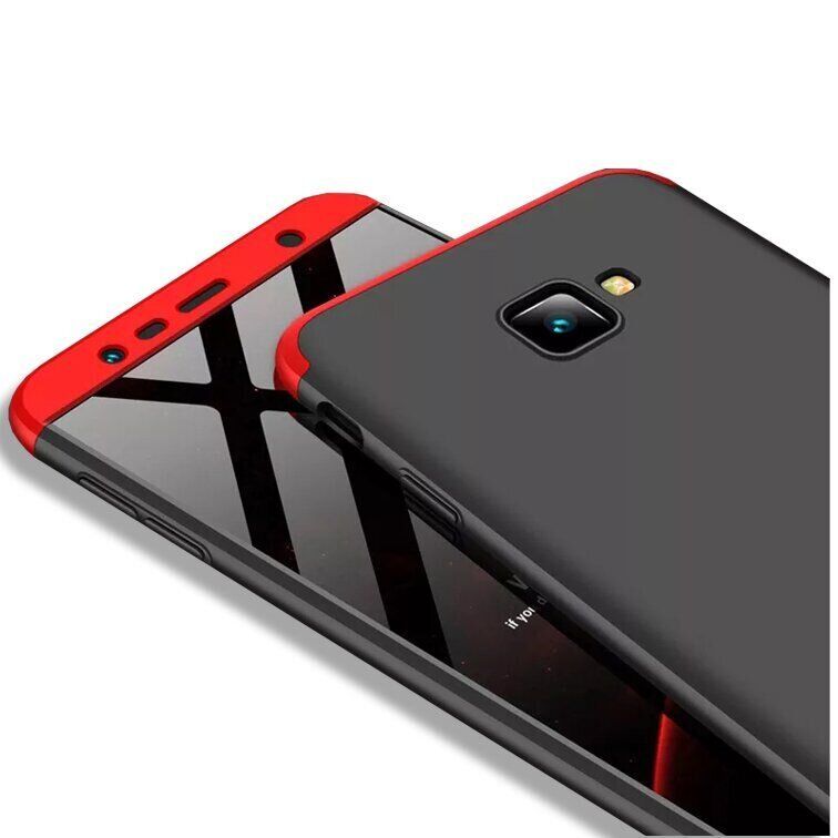 Чехол GKK 360 градусов для Samsung Galaxy J4 Plus - Черно-Красный фото 4