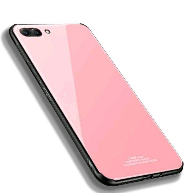 Силиконовый чехол со Стеклянной крышкой для Huawei Honor 10 - Розовый фото 9