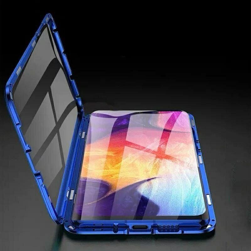 Магнитный чехол с защитным стеклом для Samsung Galaxy A70 - Черный фото 6
