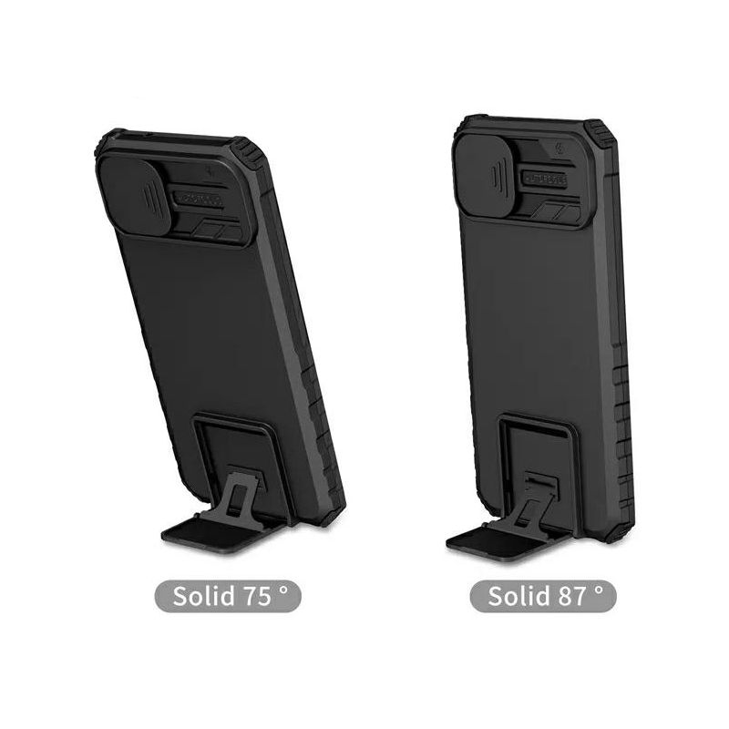 Чохол Kickstand із захистом камери для Samsung Galaxy A04 - Чорний фото 2