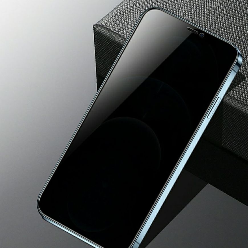 Захисне скло Privacy Glass антишпигун для iPhone 13 / 13 Pro - Чорний фото 4