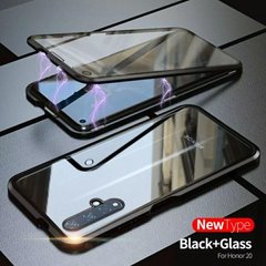 Магнитный чехол с защитным стеклом для Huawei Honor 20 / Nova 5T - Чёрный фото 1