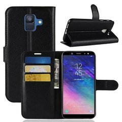 Чехол-Книжка с карманами для карт для Samsung Galaxy A8 (2018) - Чёрный фото 1
