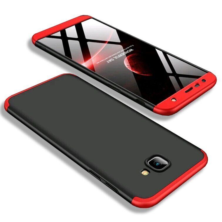 Чехол GKK 360 градусов для Samsung Galaxy J4 Plus - Черно-Красный фото 2