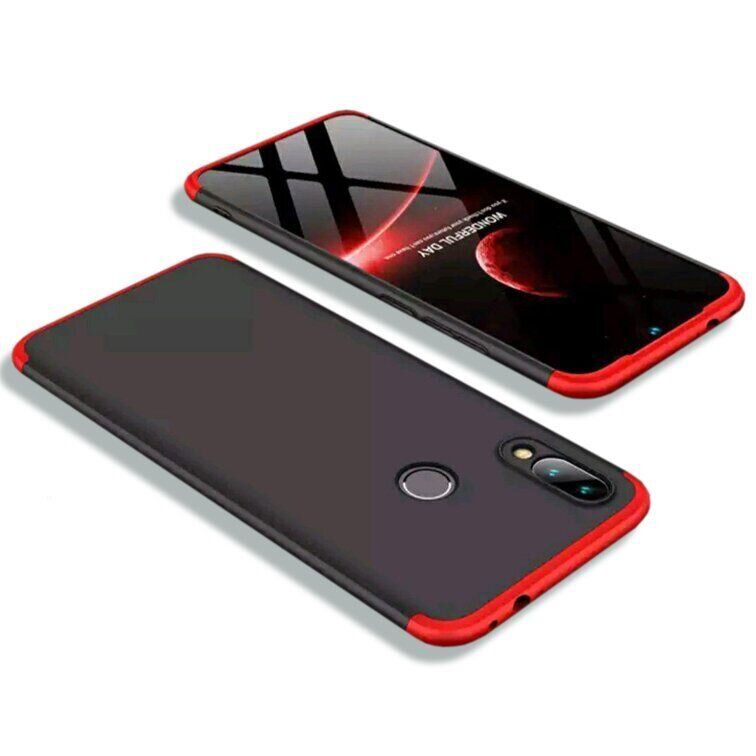 Чехол GKK 360 градусов для Xiaomi Redmi 7 - Черно-Красный фото 2