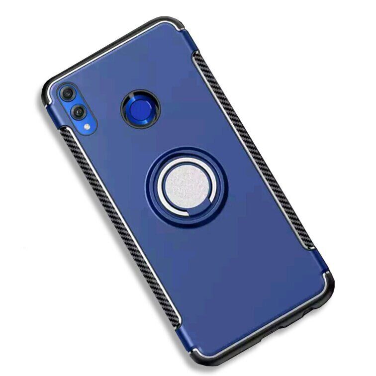 Противоударный чехол с кольцом для Huawei Honor 8X - Синий фото 3