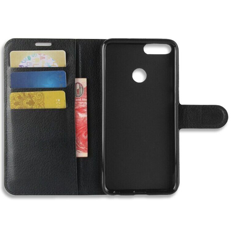 Чехол-Книжка с карманами для карт на Huawei P Smart - Черный фото 3