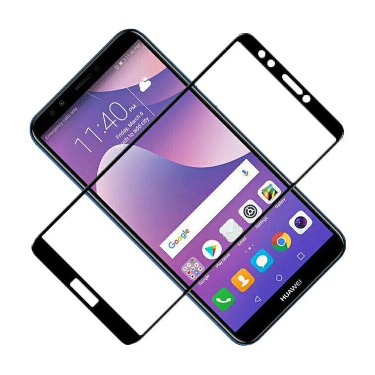 Защитное стекло 2.5D на весь экран для Huawei Y7 Prime (2018) / Honor 7C Pro - Черный фото 2