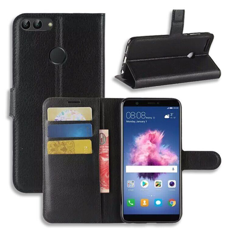 Чехол-Книжка с карманами для карт на Huawei P Smart - Черный фото 1