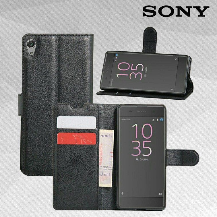 Чохол книжка з кишенями для карт на Sony Xperia XA1 Ultra - Чорний фото 3