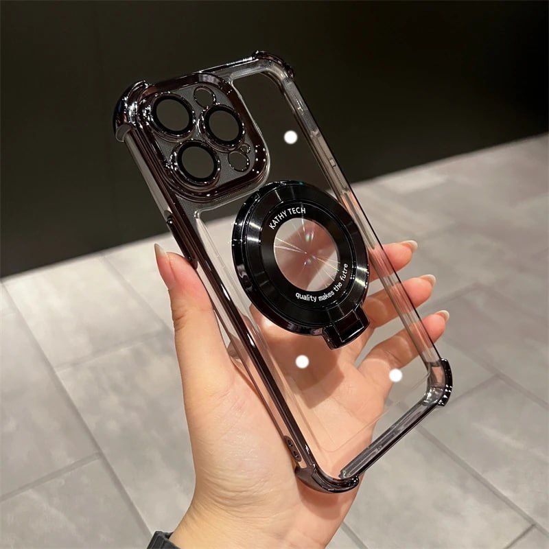 Силіконовий чохол з кільцем для iPhone 14 Pro Max - Чорний фото 2