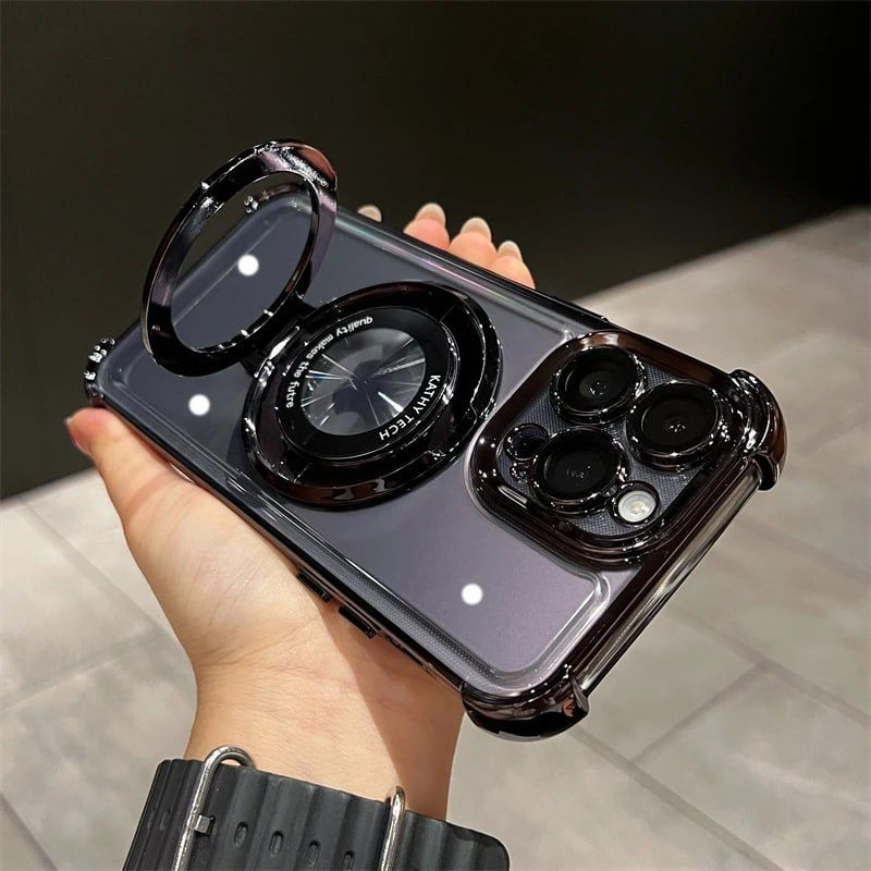 Силіконовий чохол з кільцем для iPhone 14 Pro Max - Чорний фото 3