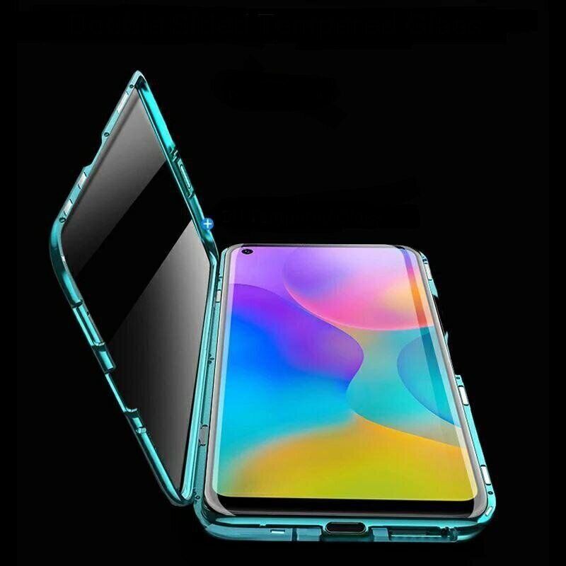 Магнитный чехол с защитным стеклом для Huawei Honor 20 / Nova 5T - Синий фото 2