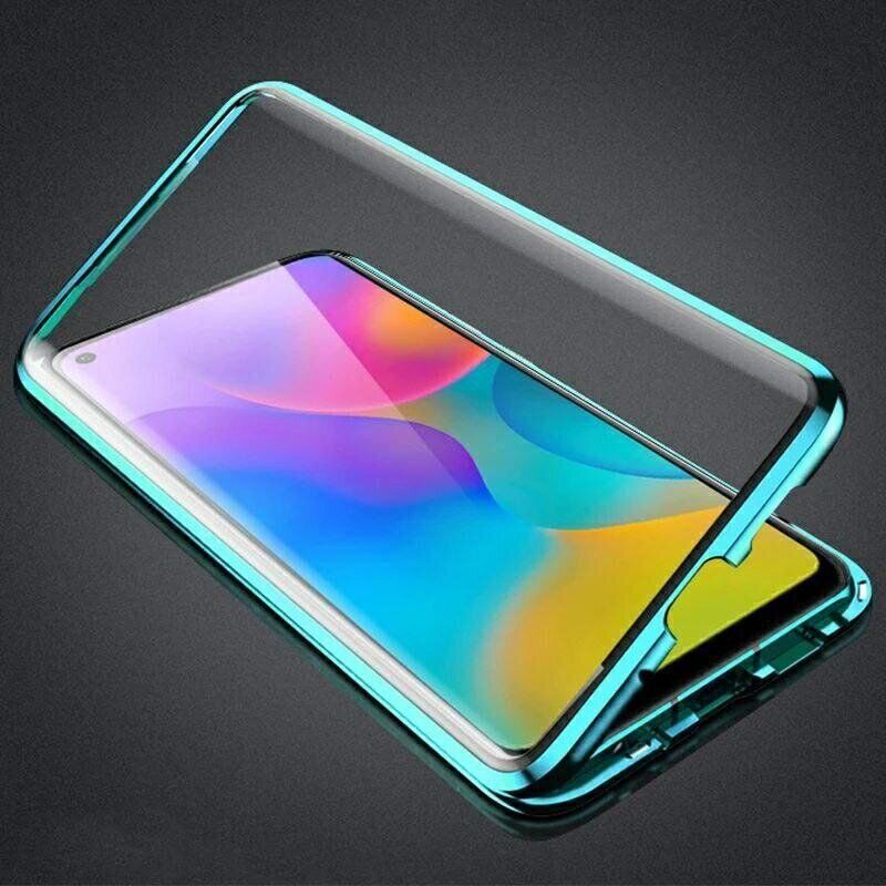 Магнитный чехол с защитным стеклом для Huawei Honor 20 / Nova 5T - Синий фото 3