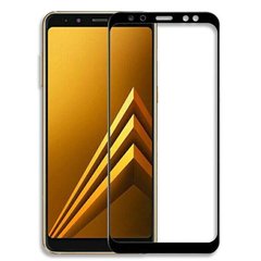 Защитное стекло 2.5D на весь экран для Samsung Galaxy A8 Plus (2018) - Чёрный фото 1