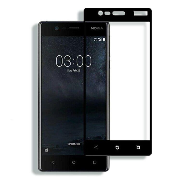 Захисне скло 2.5D на весь екран для Nokia 3 - Чорний фото 1