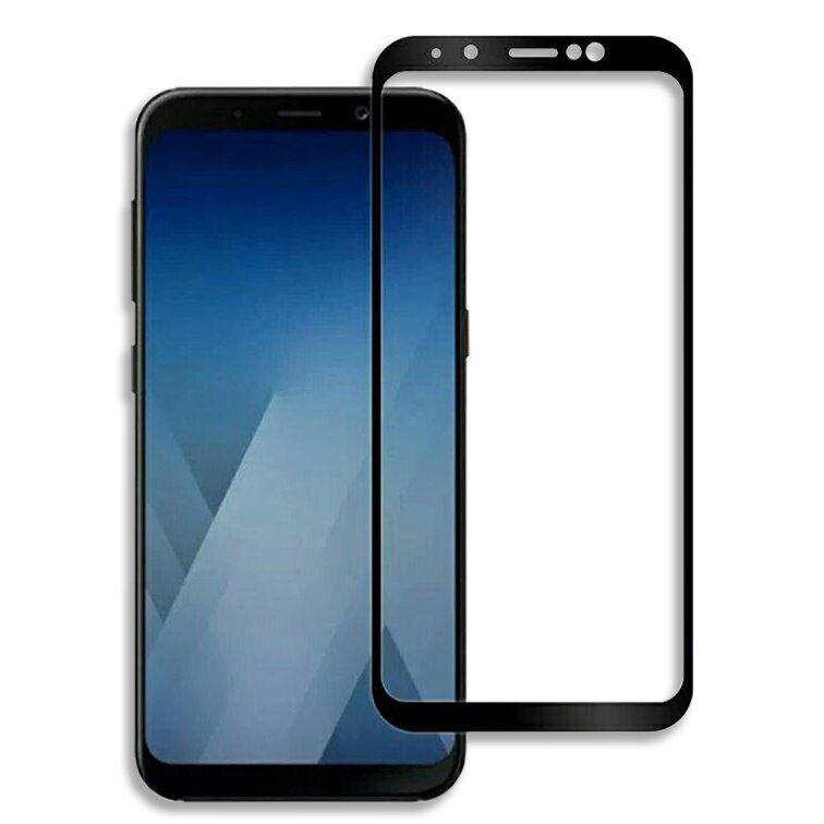 Защитное стекло 2.5D на весь экран для Samsung Galaxy A8 Plus (2018) - Черный фото 2