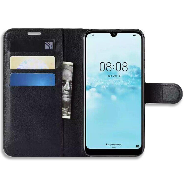 Чехол-Книжка с карманами для карт на Huawei Y5 (2019) / Honor 8S - Черный фото 2