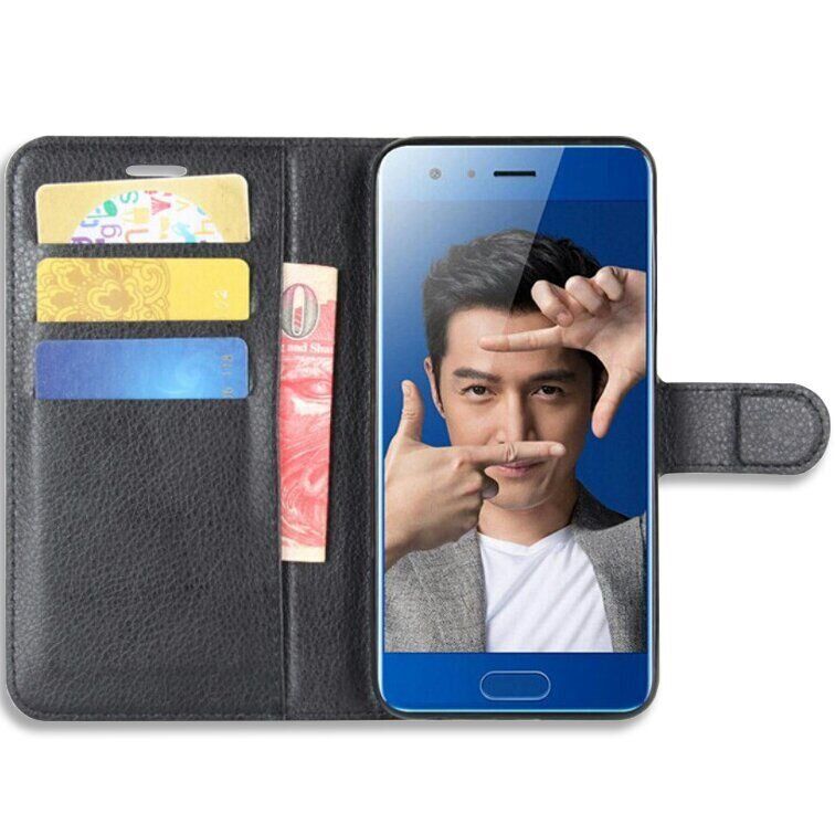 Чехол-Книжка с карманами для карт на Huawei Honor 9 - Черный фото 2