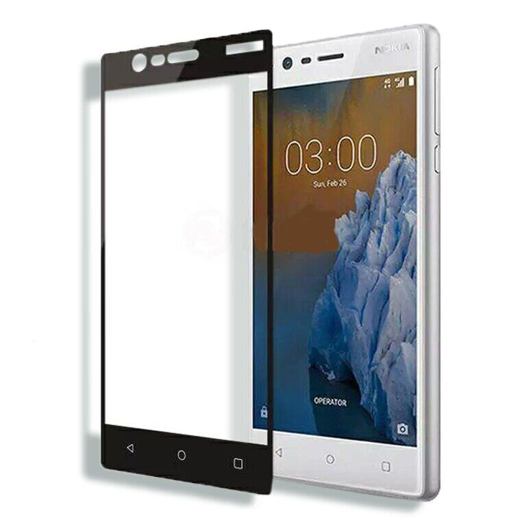 Защитное стекло 2.5D на весь экран для Nokia 3 - Черный фото 2