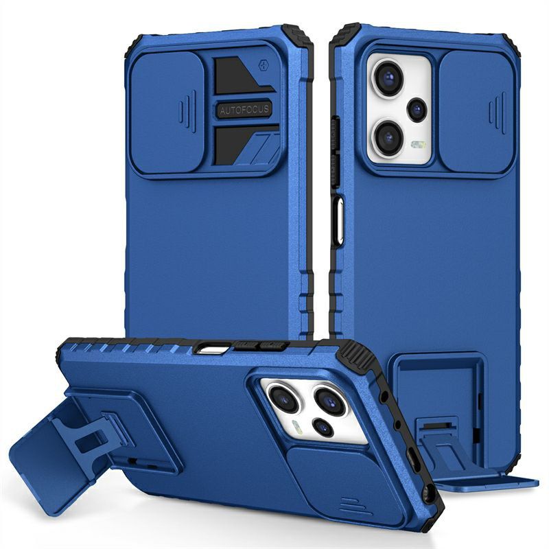 Чехол Kickstand с защитой камеры для Xiaomi Redmi Note 12 4G цвет Синий