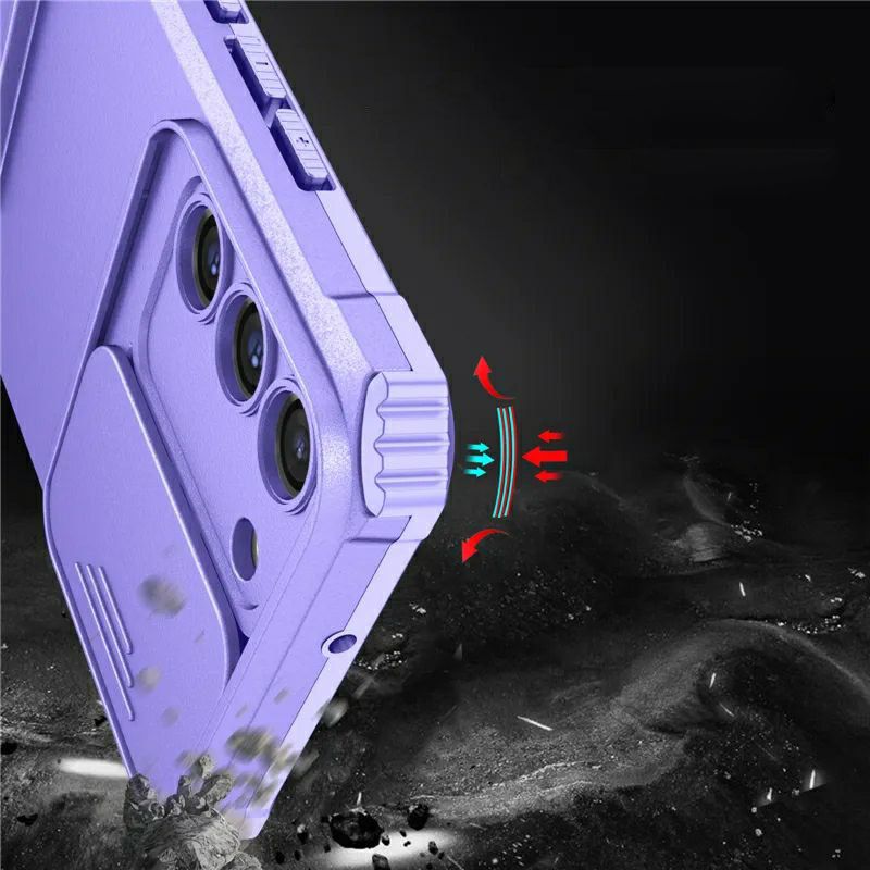 Чехол Kickstand с защитой камеры для Samsung Galaxy S21 FE цвет Фиолетовый