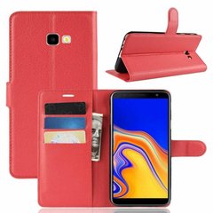 Чехол-Книжка с карманами для карт для Samsung Galaxy J4 Plus - Красный фото 1