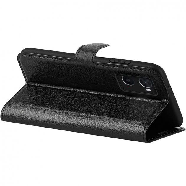 Чехол-Книжка с карманами для карт на Oppo A76 / Realme 9i - Черный фото 3