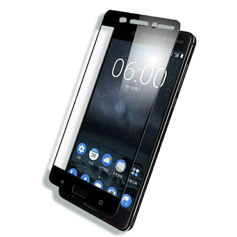 Захисне скло 2.5D на весь екран для Nokia 6 - Чорний фото 2