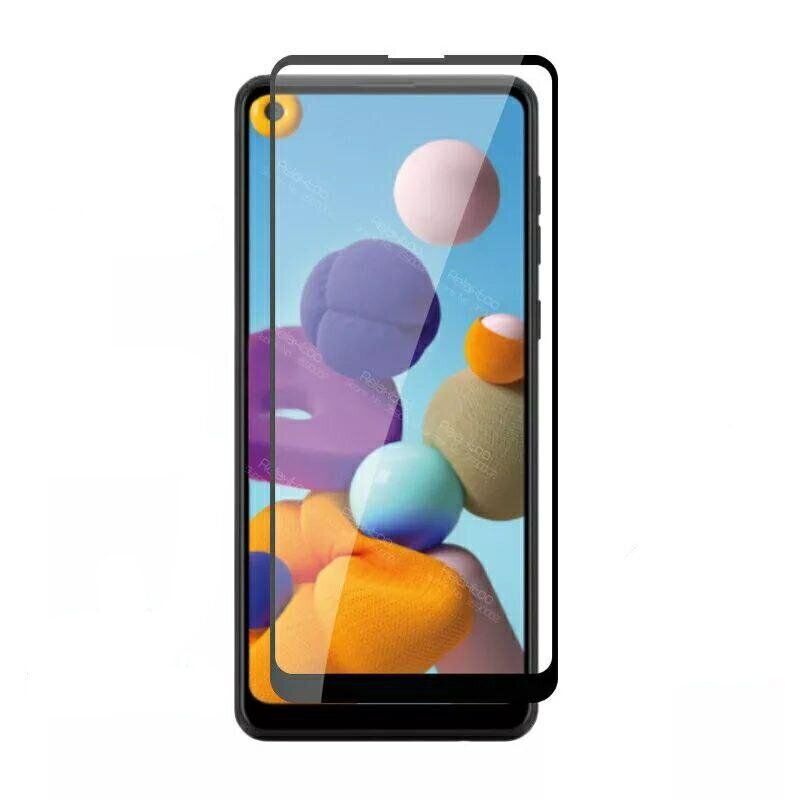 Защитное стекло 2.5D на весь экран для Samsung Galaxy A21s - Черный фото 2