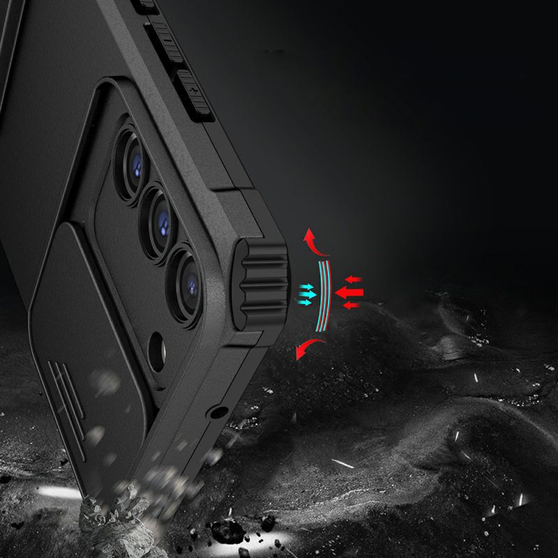 Чохол Kickstand із захистом камери для Samsung Galaxy S21 FE колір Чорний