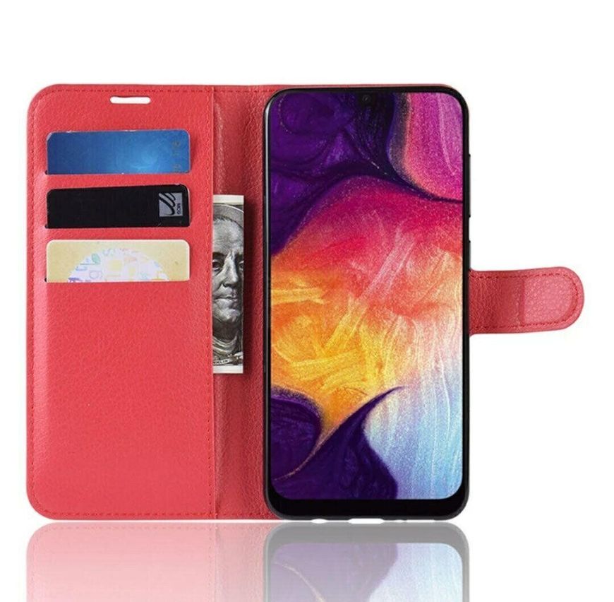 Чохол книжка з кишенями для карт на Samsung Galaxy A30s / A50 / A50s - Червоний фото 2