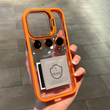 Чехол с подставкой и стеклом на камеру Lens Shield для iPhone 14 Pro цвет Оранжевый