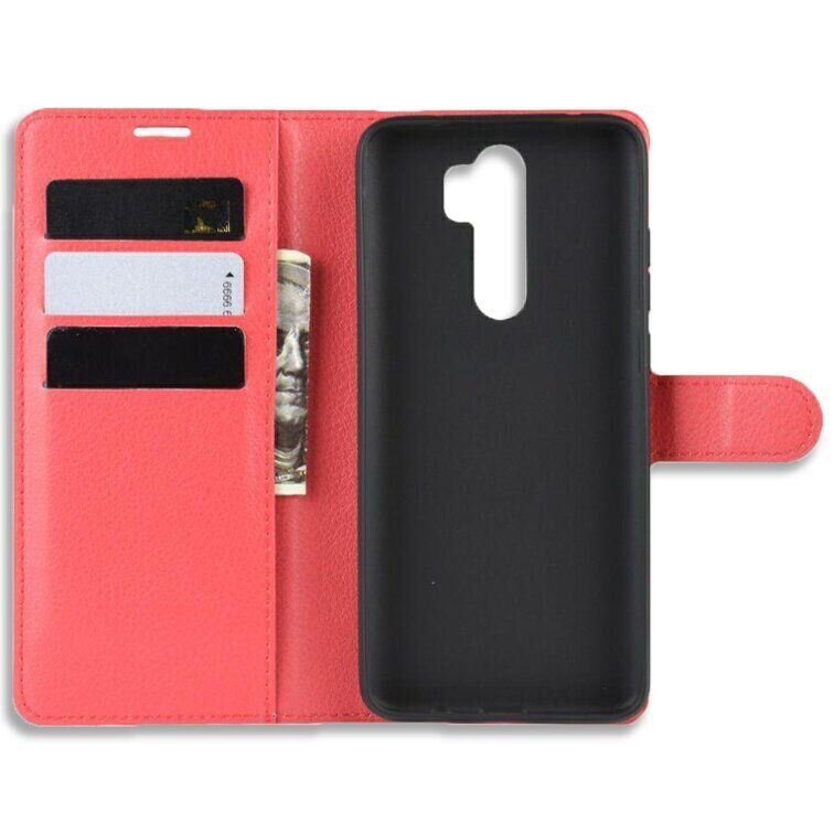Чехол-Книжка с карманами для карт на Xiaomi Redmi 9 - Красный фото 3