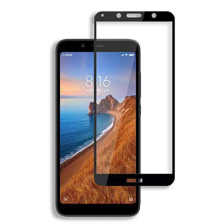 Защитное стекло 2.5D на весь экран для Xiaomi Redmi 7A - Черный фото 3
