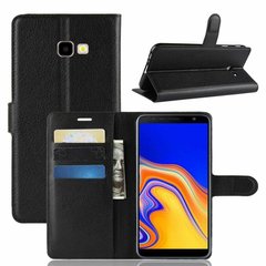 Чехол-Книжка с карманами для карт для Samsung Galaxy J4 Plus - Чёрный фото 1