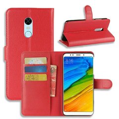 Чохол книжка з кишенями для карт на Xiaomi Redmi 5 - Червоний фото 1