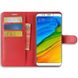 Чохол книжка з кишенями для карт на Xiaomi Redmi 5 - Червоний фото 2