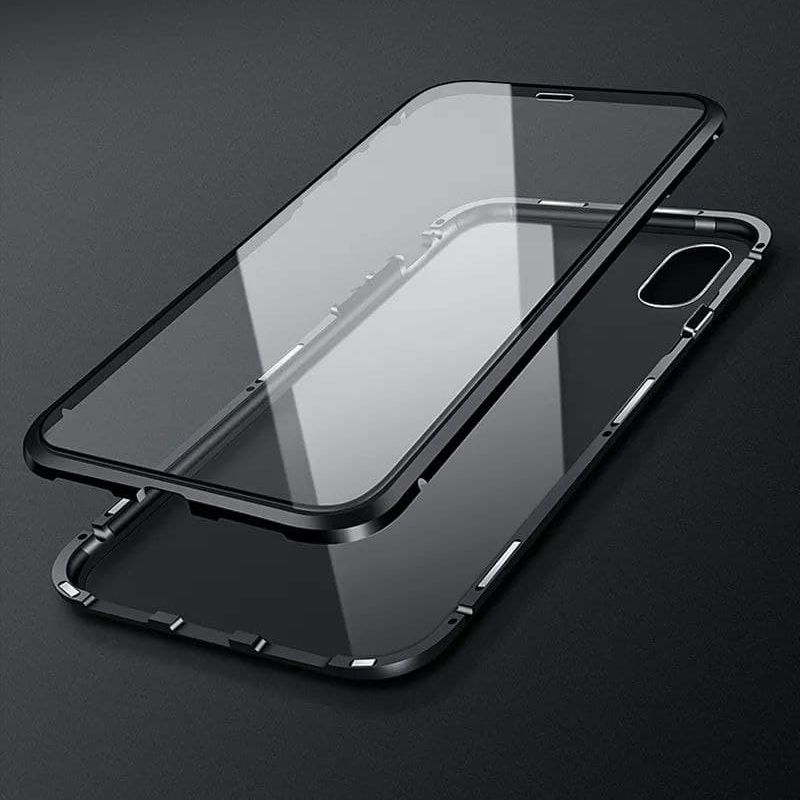 Магнитный чехол с защитным стеклом для iPhone XR - Черный фото 5