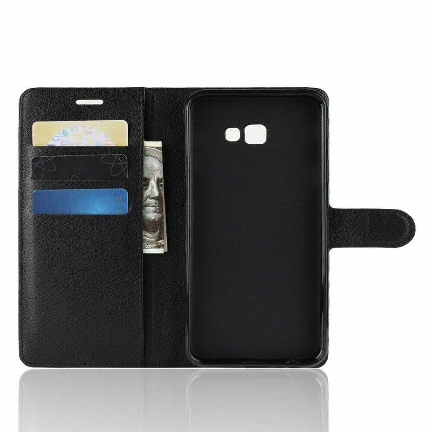 Чохол книжка з кишенями для карт на Samsung Galaxy J4 Plus - Чорний фото 3