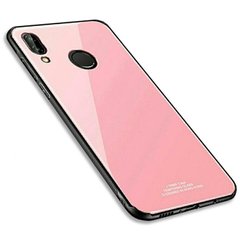 Силіконовий чохол зі скляної кришкою для Huawei P20 lite - Рожевий фото 1