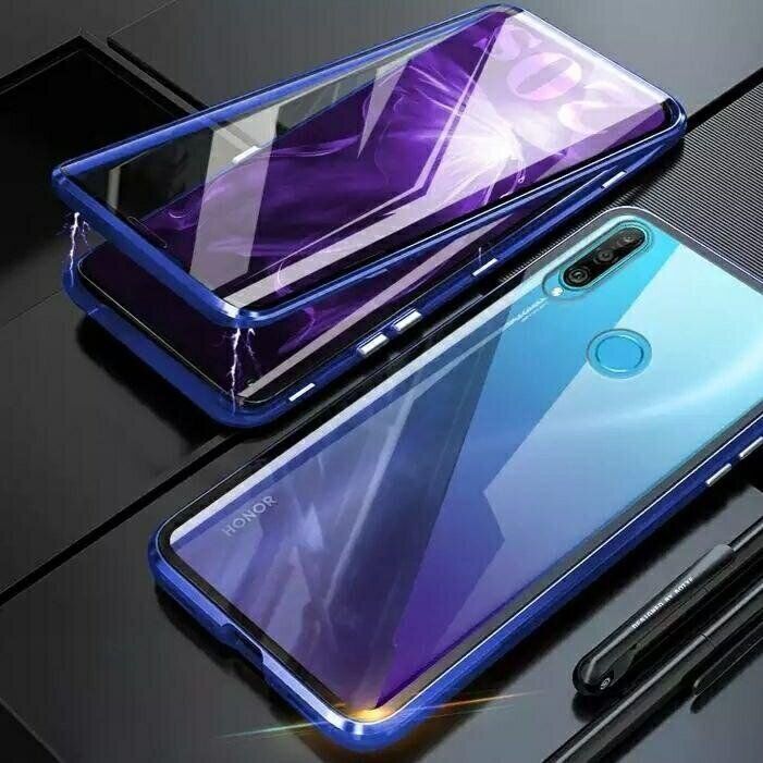 Магнітний чохол із захисним склом для Huawei P30 lite - Синій фото 1
