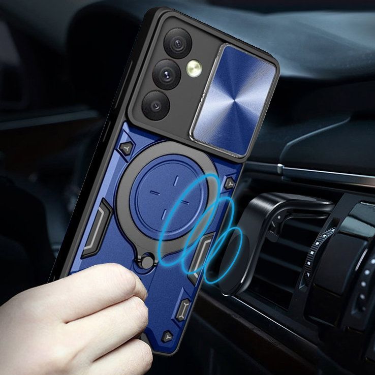 Чехол Magnetic Stand с защитой камеры для Samsung Galaxy A05s цвет Синий