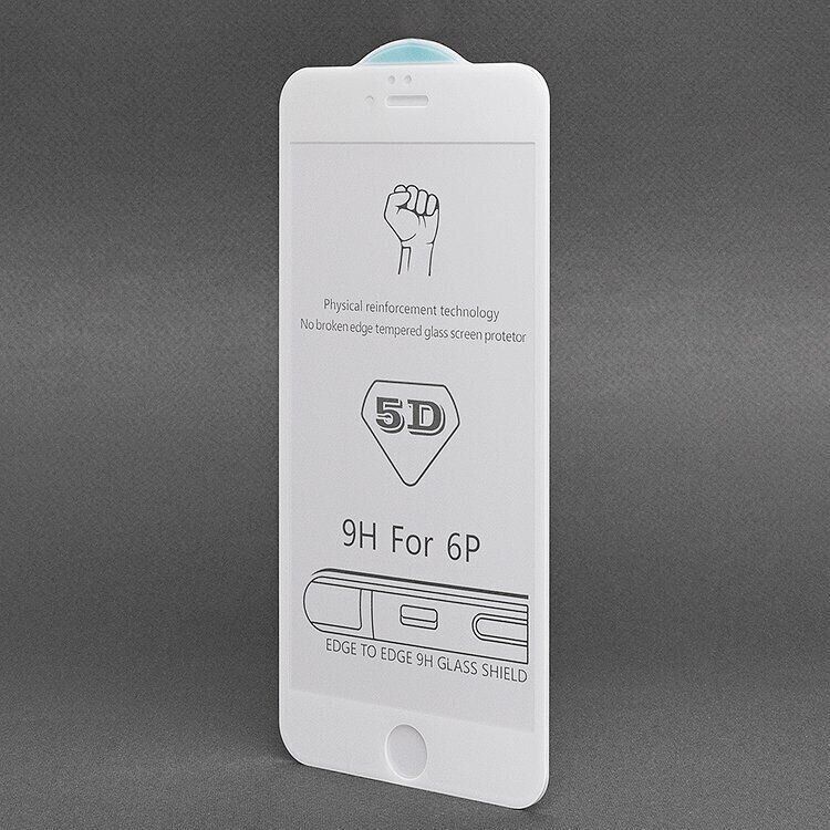 Захисне скло Full Cover 5D для iPhone 6 Plus - Білий фото 2