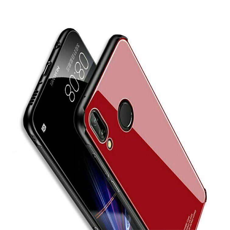 Силіконовий чохол зі скляної кришкою для Huawei P20 lite - Рожевий фото 3