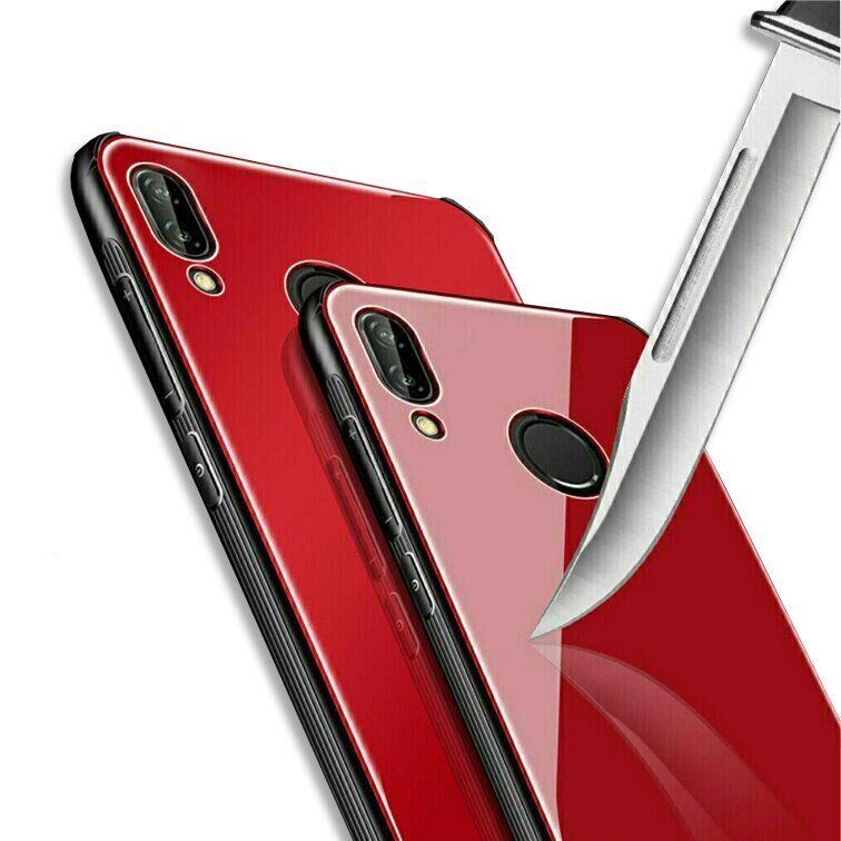 Силіконовий чохол зі скляної кришкою для Huawei P20 lite - Рожевий фото 4